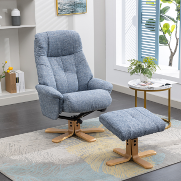 Dubai Recliner Chair & Footstool in Lisbon Marine
